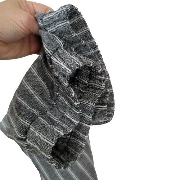 Drew Pinstripe Jumpsuit Gray Large Sleeveless Scoop Drawstring Pockets Jogger - Picture 5 of 10